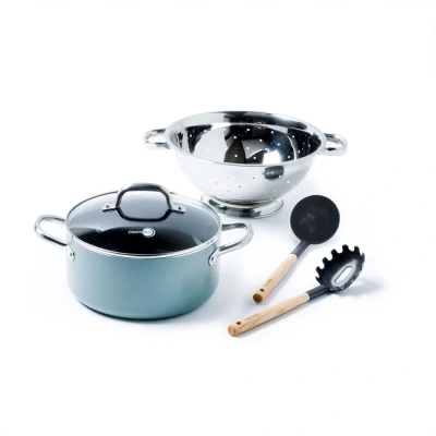 Afbeelding van Greenpan Mayflower Set 4 : Kookpot 24cm + Vergiet Pastalepel Pollepel Pannenset