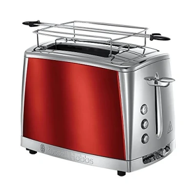 Afbeelding van Russell Hobbs Luna Solar Red Broodrooster Rood, Extra Brede Sleuven, Snel, Gemakkelijk Reinigbaar, RVS, 23220 56