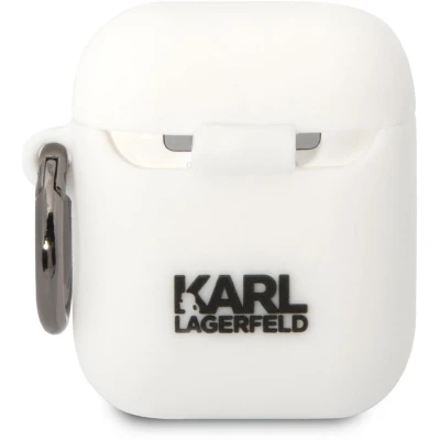 Afbeelding van Karl Lagerfeld KLA2RUNIKH hoesje voor AirPods 1/2 wit Siliconen Head 3D
