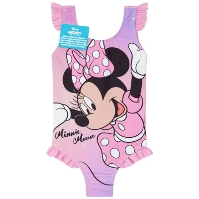 Afbeelding van Get Trend Disney Princess Maillot de Bain Fille 1 Piece Maillots Bébé Confortables et Extensibles Cadeau Plage Piscine (18 24 Mois, Rose Minnie Mouse)