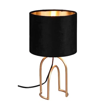 Afbeelding van REALITY GRACE Tafellamp Goud excl. 1x E14 40W Snoerschakelaar Zwart goude kap