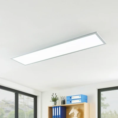 Afbeelding van PRIOS LED paneel met dimmer 1licht Kunststof, aluminium H: 5.2 cm wit, zilver Inclusief lichtbron