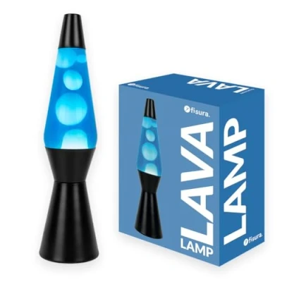Afbeelding van Firsura Lava lamp &#039;&#039;bullet&#039;&#039; Cyan zwarte basis