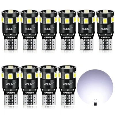 Afbeelding van AGLINT W5W T10 LED lamp 194 168 2825 9SMD CANBUS Foutvrije Verlichting Voor Auto Indoor Lampen Kentekenplaten 10 Stuks.