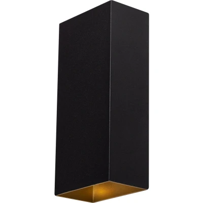 Afbeelding van ETH David wandlamp excl. 2x GU10 zwart + goud binnenkant
