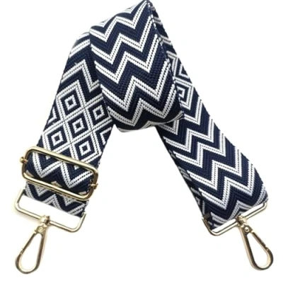 Afbeelding van Macelitu Schouderriem voor tas, 5 cm, brede schouderriem, verstelbare handtas verwisselbaar met gouden gesp, dames, doe het zelf, accessoires (donkerblauw 08