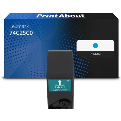 Afbeelding van Huismerk Lexmark 74C2SC0 Toner Cyaan Hoge capaciteit