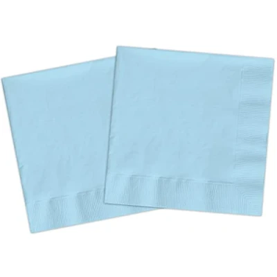 Afbeelding van Composteerbare FSC papieren servetten (33 x 33 cm, dubbel zeil), 20 stuks, pastelblauw