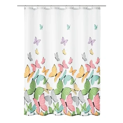 Afbeelding van Douchegordijn Butterflies multicolor, 180x200cm