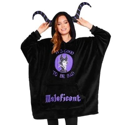 Afbeelding van Disney Damestrui, plaid, fleece, sweatshirt, oversized, poncho, Pilou, Stitch, Angel Jack, Skellington, één maat