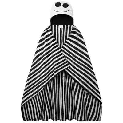 Afbeelding van Disney Knuffeldeken, The Nightmare Christmas, zachte fleecedeken, 150 x 120 cm, zwart/wit
