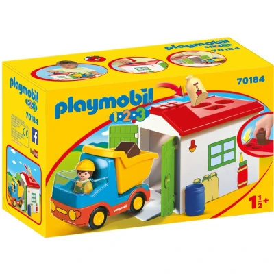 Afbeelding van PLAYMOBIL 1.2.3 Werkman met sorteer garage 70184