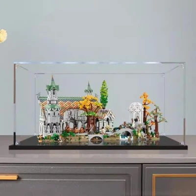 Afbeelding van Vitrine van acryl, transparant, voor Lego 10316 Rivendell, opbergdoos tegen stof, compatibel met (Lego model niet inbegrepen), 80 x 55 45 cm A, 2 mm