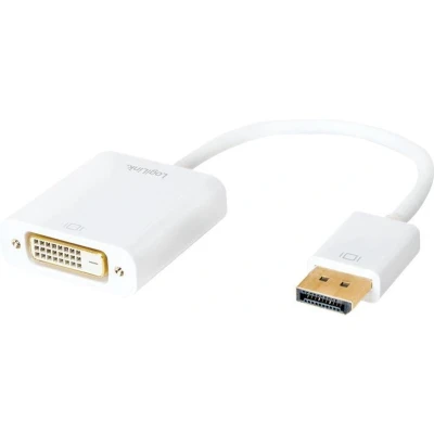 Afbeelding van LogiLink CV0058B Adapter [1x DisplayPort stekker 1x DVI bus 24+1 polig] Wit 15.00 cm