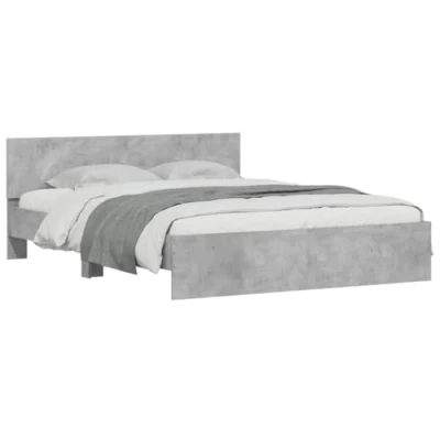 Afbeelding van vidaXL Bedframe met hoofdeinde betongrijs 140x200 cm