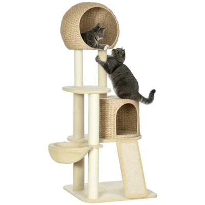 Afbeelding van PawHut Krabpaal met kattenhuis D30 604V00