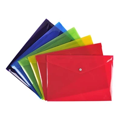 Afbeelding van Exacompta Ref. 34450E Karton met 30 drukknoopsluitingen klep Van glad polypropyleen Afmetingen: 33x23cm A4 formaat 6 verschillende kleuren