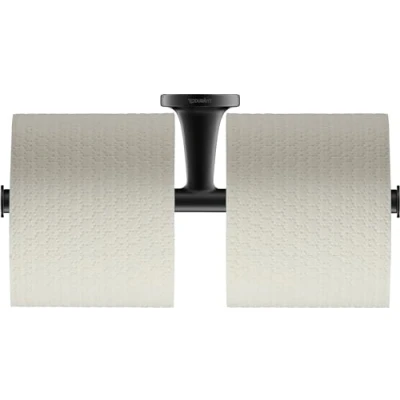 Afbeelding van Duravit Starck T dubbele closetrolhouder 25,5x7,6x5cm mat zwart