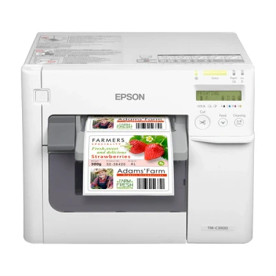 Image de Imprimante d&#039;Etiquette Epson TM C3500 Ethernet Jet d&#039;Encre USB Blanc