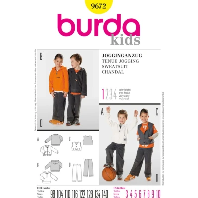 Afbeelding van Burda Naaipatroon 9672 Trui in variaties, vest en broek