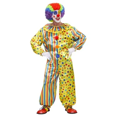 Afbeelding van Widmann Clown &amp; Nar Kostuum Veelkleurige Jumpsuit Volwassen Multicolor Medium Carnavalskleding Verkleedkleding