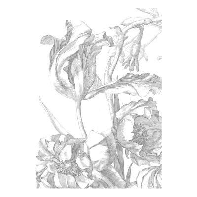 Afbeelding van KEK Amsterdam Engraved Flowers fotobehang van WP 327 4 baans behang