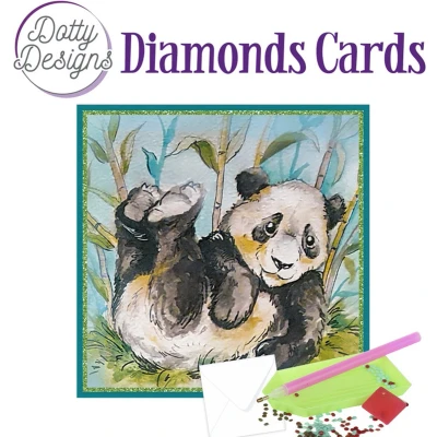 Afbeelding van Dotty Designs Diamond Cards Lazy Panda Bear