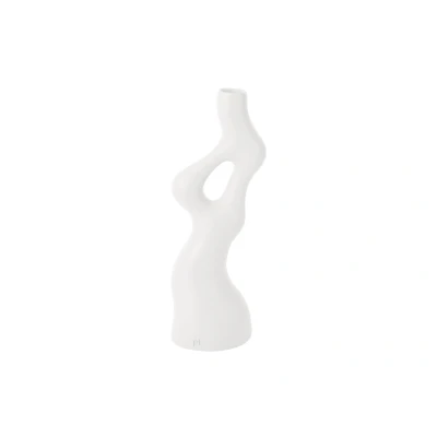 Afbeelding van present time Vase Organic Swirls polyresin white