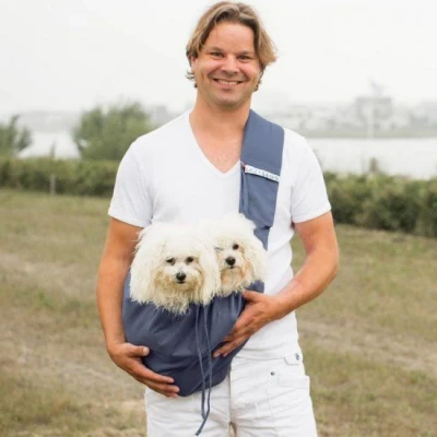 Afbeelding van 4LazyLegs Hondendraagtas Canvas Blauw Grijs