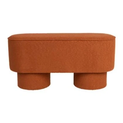 Afbeelding van Housecraft living Marcos Bankje Bouclé Rood/ Bruin