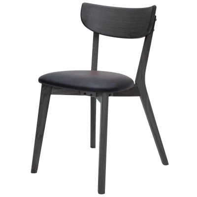 Afbeelding van Hygge Interiors Pero Eetkamerstoel Zwart Eiken / PU Leer
