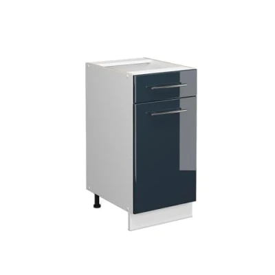Afbeelding van Vicco Keukenonderkast Fame Line, Donkerblauw hoogglans/Wit, 40 cm zonder werkblad