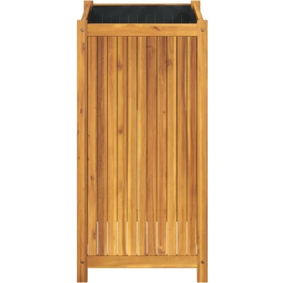 Afbeelding van Plantenbak met voering 50x50x100 cm massief acaciahout