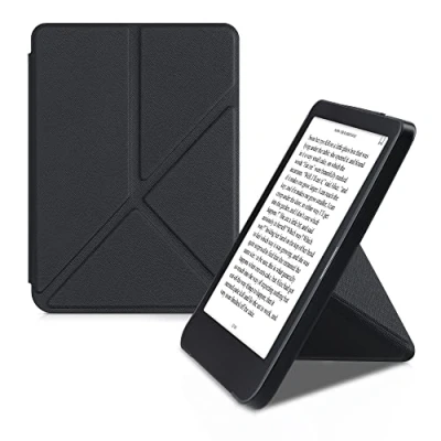 Afbeelding van kwmobile E reader hoesje geschikt voor Tolino Shine 3 hoes Ereader flip case met standaard cover van kunstleer In zwart