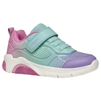 Afbeelding van Geox Meisje J Fadinlight Girl C Sneakers, Aqua Lilac