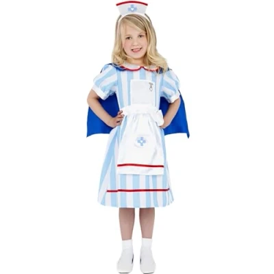 Afbeelding van Vintage verpleegster kostuum kind Maatkeuze: Maat S