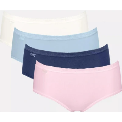 Afbeelding van Sloggi Basic MIDI 4 PACK Slip, Dames, Maat: 44, White/light blue/pink/blue
