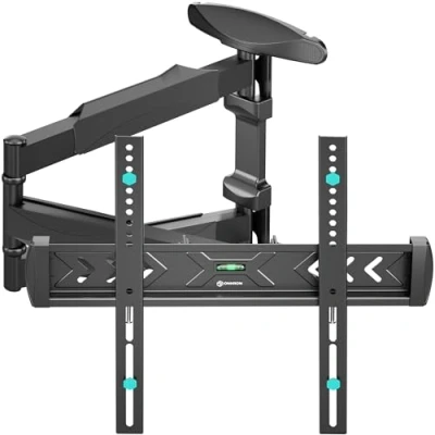 Afbeelding van ONKRON tv beugel draaibaar en kantelbaar voor 40 inch 75 met een maximaal gewicht van 35 kg VESA 400 x Max. 8 kanteling 180 NP47 zwart
