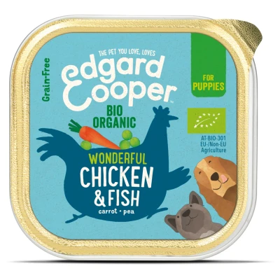 Afbeelding van Edgard&amp;Cooper Kuipje Bio Chicken Fish Puppy Hondenvoer Kip Vis Wortel 100 g Biologisch