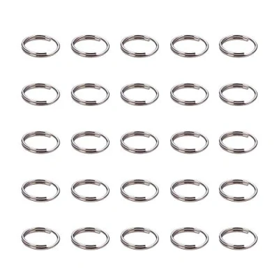 Afbeelding van PH PandaHall 190 stuks roestvrijstalen splitringen, 8 mm, kleine sleutelringen, dubbele gesp, metalen ringen voor sieraden, sleutelhangers, pompons