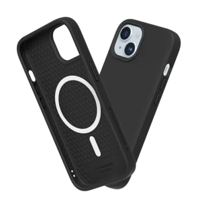 Afbeelding van RHINOSHIELD Hoesje compatibel met [iPhone 15 Plus] SolidSuit Magsafe dunne hoes schokabsorberende technologie en premium matte afwerking zwart