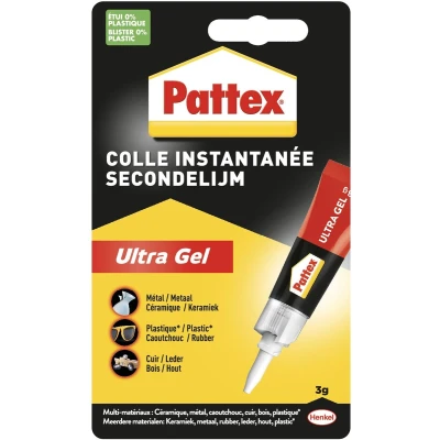 Afbeelding van Secondelijm Pattex ultra gel tube 3gram op blister