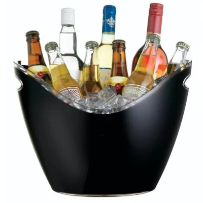Afbeelding van BarCraft Bieremmer voor feestjes, barbecues en meer, acryl, zwart, 8 liter
