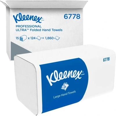 Afbeelding van Handdoek Kleenex i vouw 2 laags 21.5x31.8cm wit 15x124st 6778