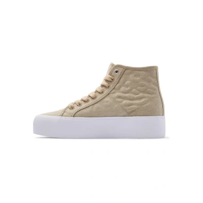 Afbeelding van DC Shoes Manualhi BTM Sneakers hoog, Dames, Maat: 38.5, Est espresso taupe Imitatieleer/ textiel