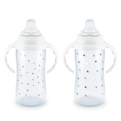 Afbeelding van NUK Set van 2 grote leerling mokken, 300 ml, 9 maanden en ouder, tijdloze collectie, exclusief Amazon