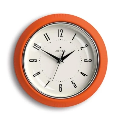 Afbeelding van JONES CLOCKS® Retro wandklok perfect voor keuken, huis, slaapkamer, kantoor, ketchup klok 25 cm (JKETC214PO)