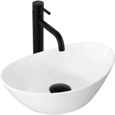 Afbeelding van REA Kate 36 Compacte Ovale Waskom 365x245 mm Wit Keramiek