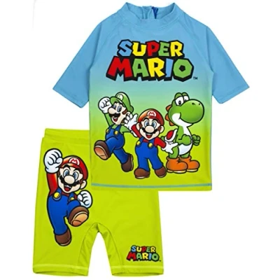 Afbeelding van Super Mario Badpak Boys UV50 Sun Tweedelige Top &amp; Shorts Cos, Blauw