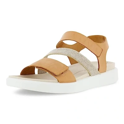 Afbeelding van ECCO Flowt FLAT Sandalen, Dames, Maat: 37, Brown Nubukleer